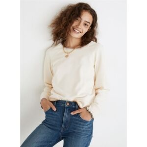 Madewell cream clolor exposed contrast stitching